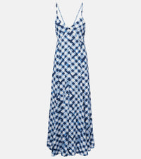 Proenza Schouler June checked crepe de chine maxi dress