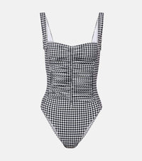 Karla Colletto Ruched gingham swimsuit