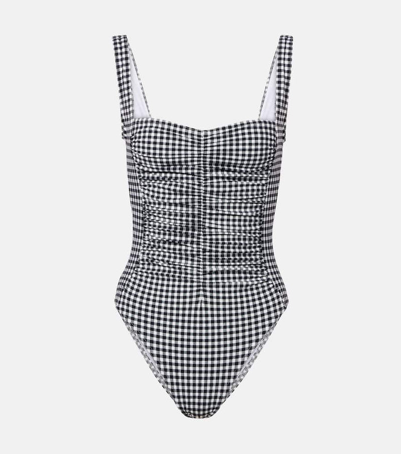 Karla Colletto Ruched gingham swimsuit