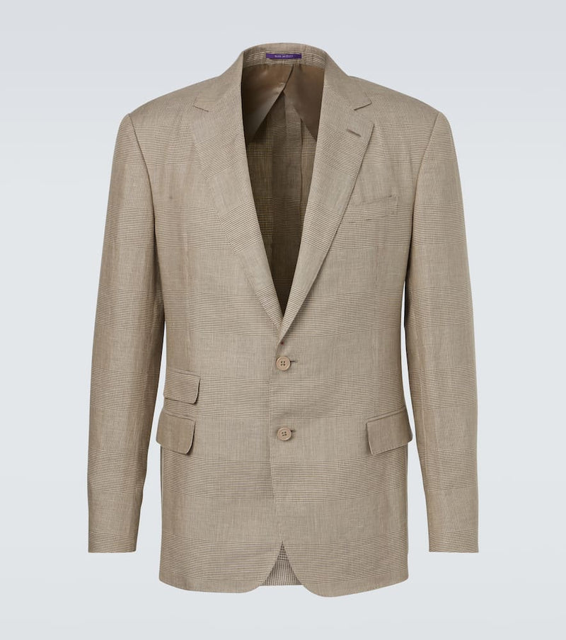 Ralph Lauren Purple Label Checked linen and silk blazer