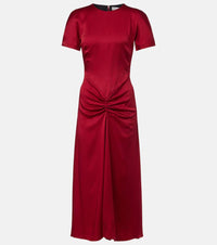 Victoria Beckham Gathered satin midi dress