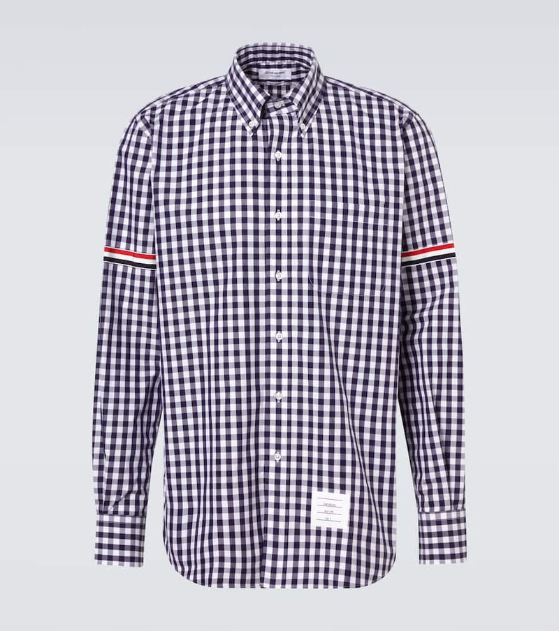 Thom Browne Stripe Oxford Armband gingham cotton shirt