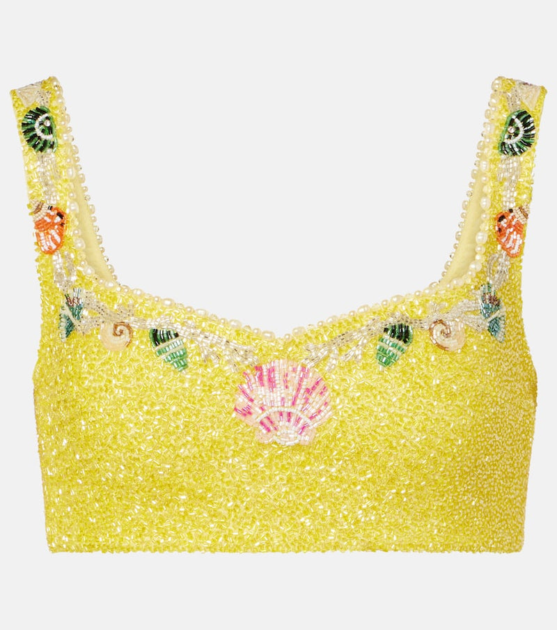 Clio Peppiatt Marina embellished crop top