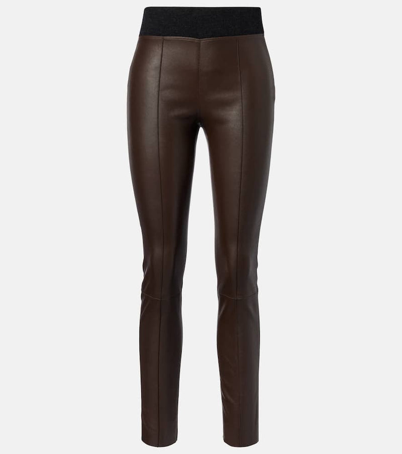 Brunello Cucinelli Leather slim pants