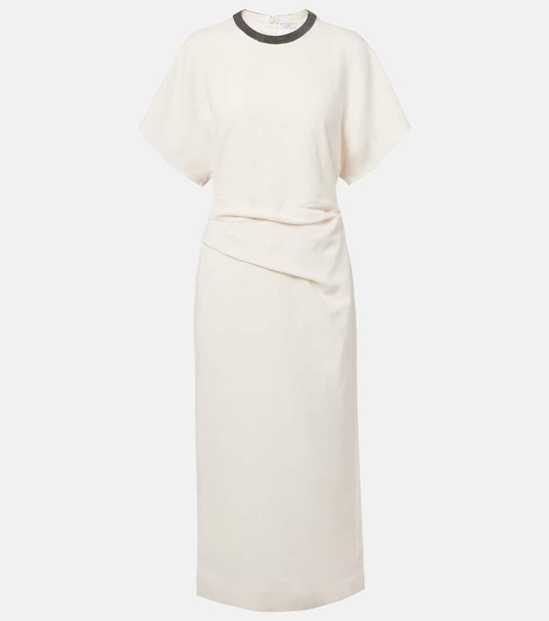 Brunello Cucinelli Linen-blend midi dress
