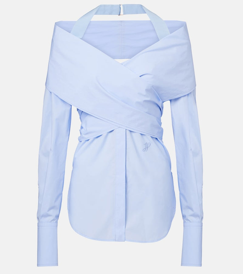 Patou Draped cotton poplin blouse