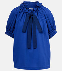 Patou Bow-detail cotton jersey top