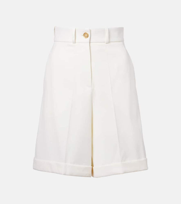 Patou High-rise cotton gabardine Bermuda shorts