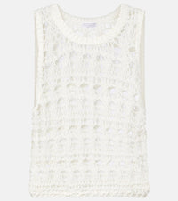 Brunello Cucinelli Open-knit jute and cotton-blend top