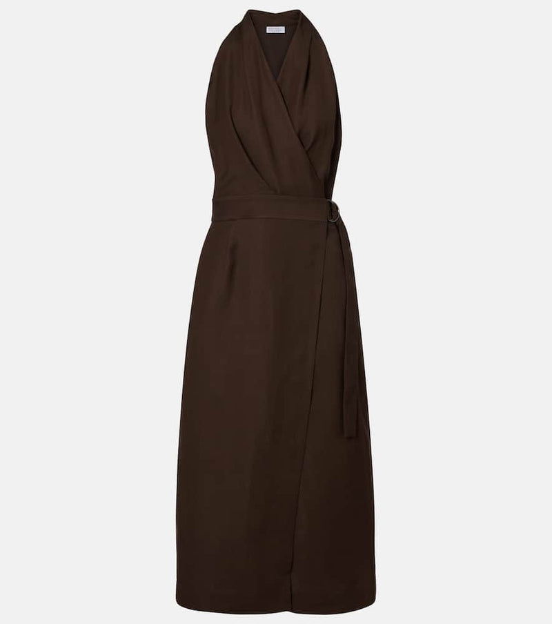 Brunello Cucinelli Twill wrap dress