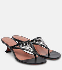 Amina Muaddi Cameron 45 crystal-embellished thong sandals