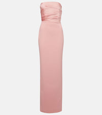 Solace London Afra crepe and satin bustier gown