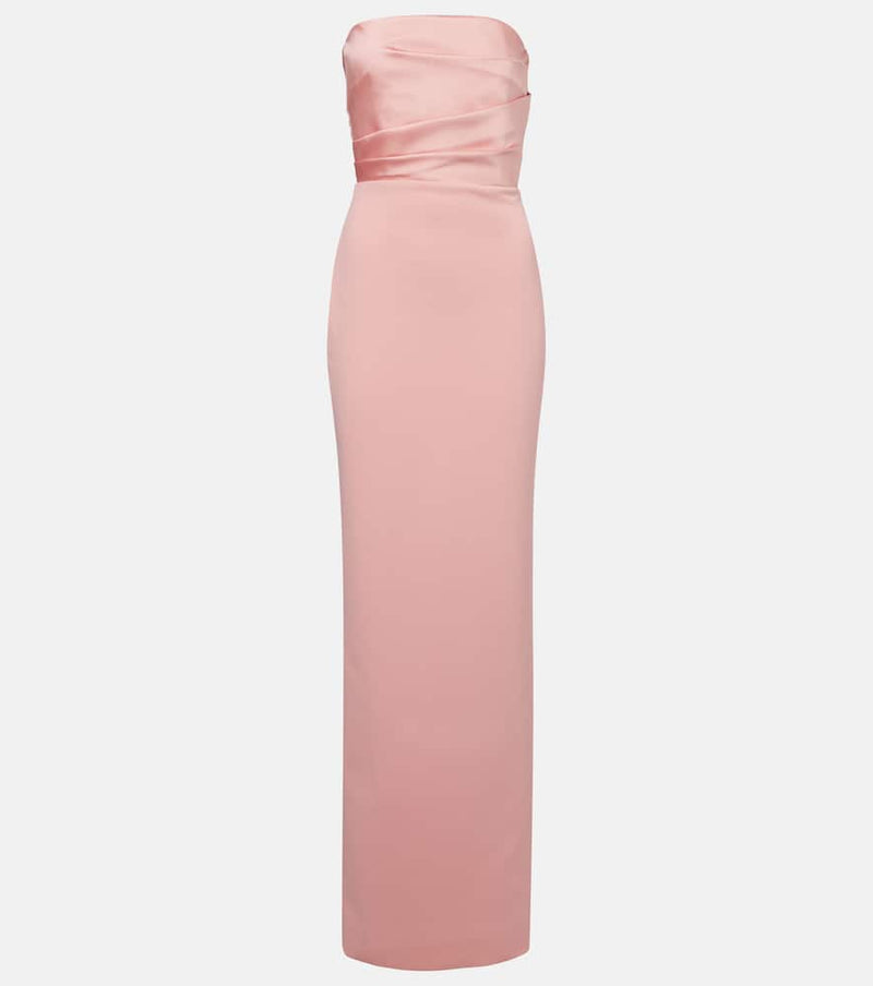 Solace London Afra crepe and satin bustier gown