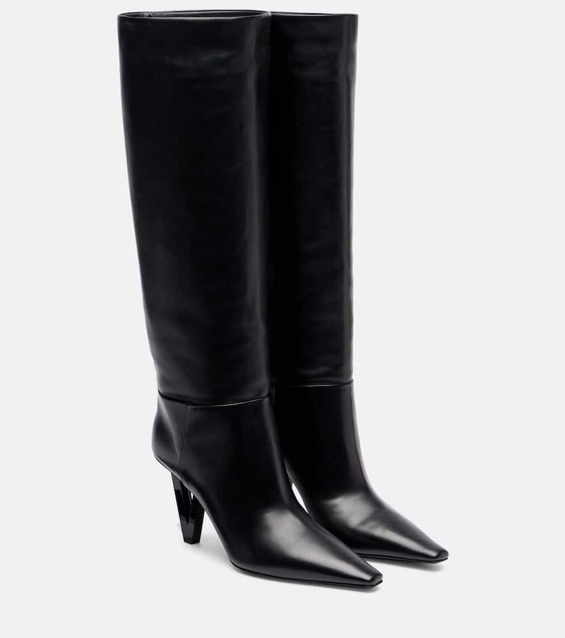Versace 85 leather knee-high boots