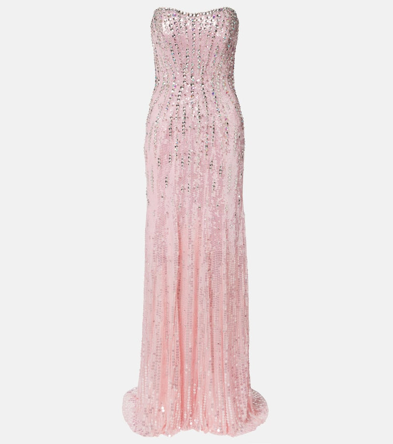 Jenny Packham Sarai embellished bustier gown