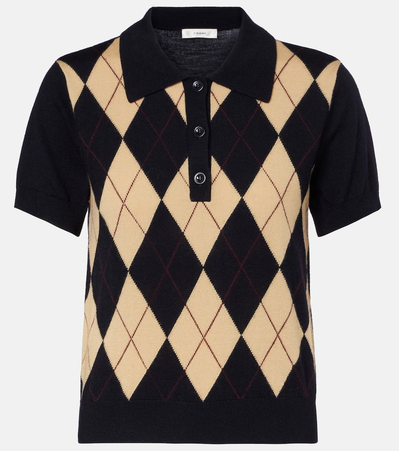 Frame Argyle wool polo shirt