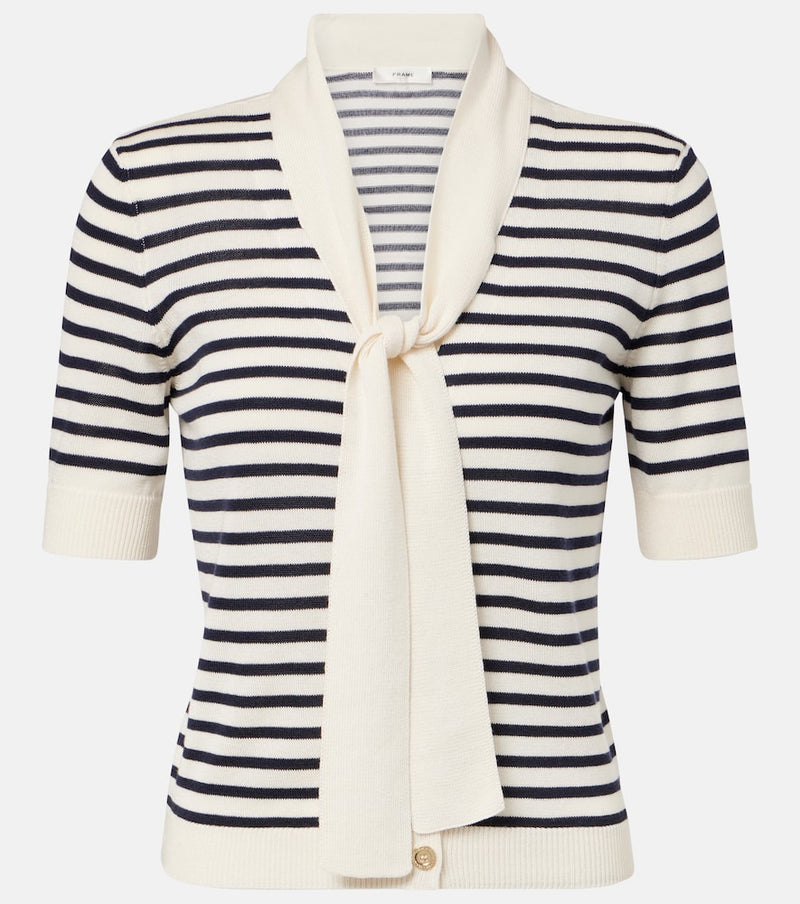Frame The Sailor striped tie-neck sweater