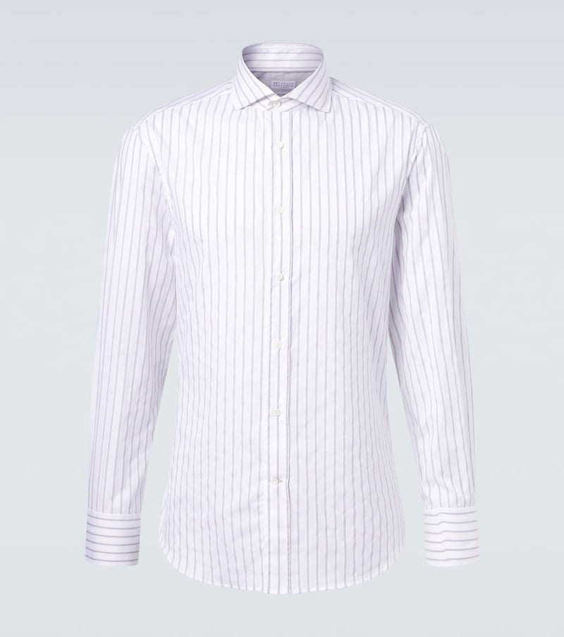 Brunello Cucinelli Striped cotton poplin shirt