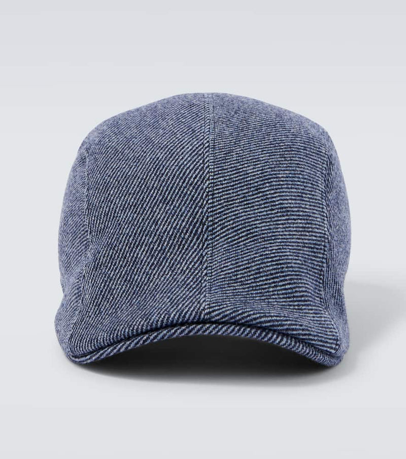 Brunello Cucinelli Striped wool, cashmere, and silk cap