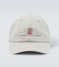 Brunello Cucinelli Logo wool and cashmere baseball cap