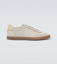 Brunello Cucinelli Leather-trimmed suede sneakers