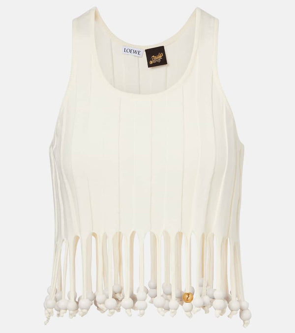 Loewe Paula's Ibiza embellished cotton crop top