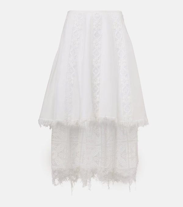 Loewe Paula's Ibiza cotton and silk midi skirt