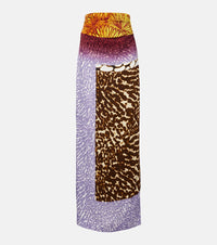 Dries Van Noten Printed silk midi skirt