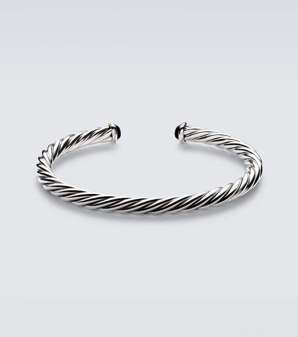 David Yurman Cable 14kt gold and sterling silver cuff bracelet with onyx