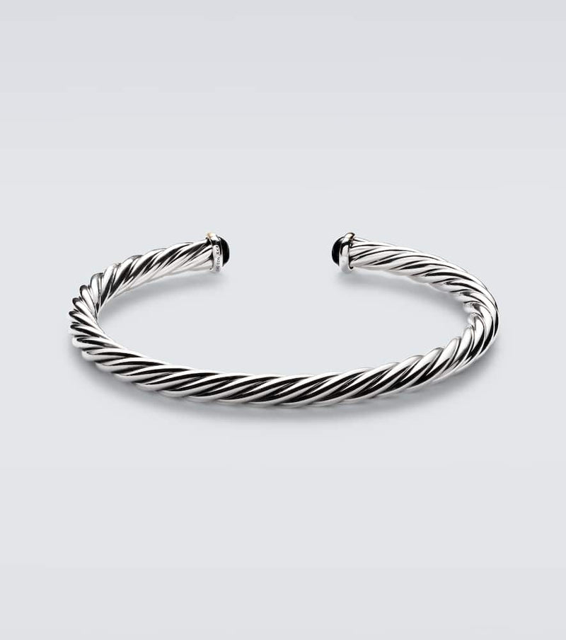 David Yurman Cable Classics Collection 14kt gold and sterling silver cuff bracelet with onyx