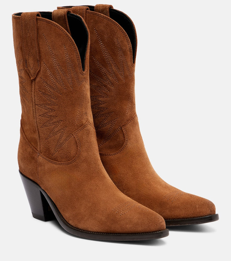 Golden Goose Wish Star 70 Suede Cowboy Boots Brown