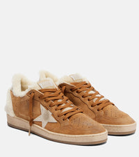Golden Goose Ball Star shearling-trimmed suede sneakers