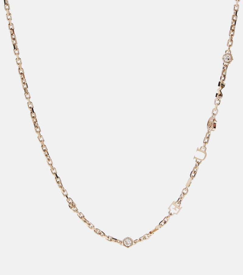 McQueen Embellished logo necklace