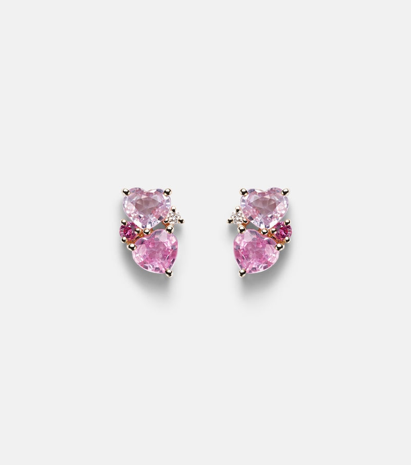 Sydney Evan 14kt gold earrings with sapphires and diamonds