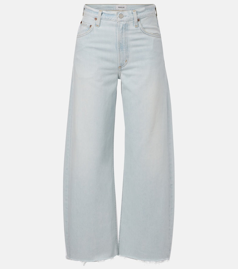 Agolde Low Curve Fray mid-rise barrel-leg jeans