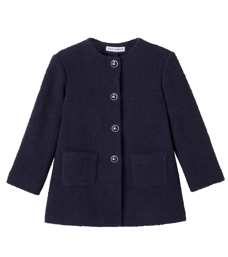 Dolce & Gabbana Kids DG wool-blend boucle coat