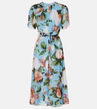 Erdem Floral silk voile midi dress