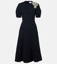 Erdem Floral cotton-blend jacquard midi dress