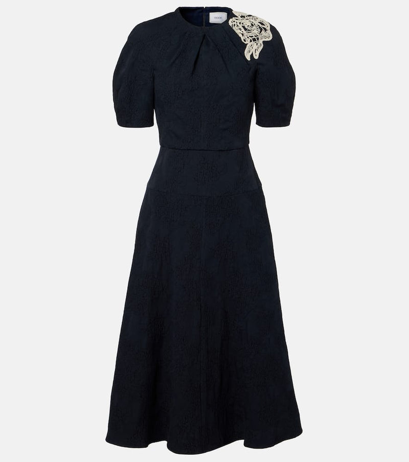 Erdem Floral cotton-blend jacquard midi dress