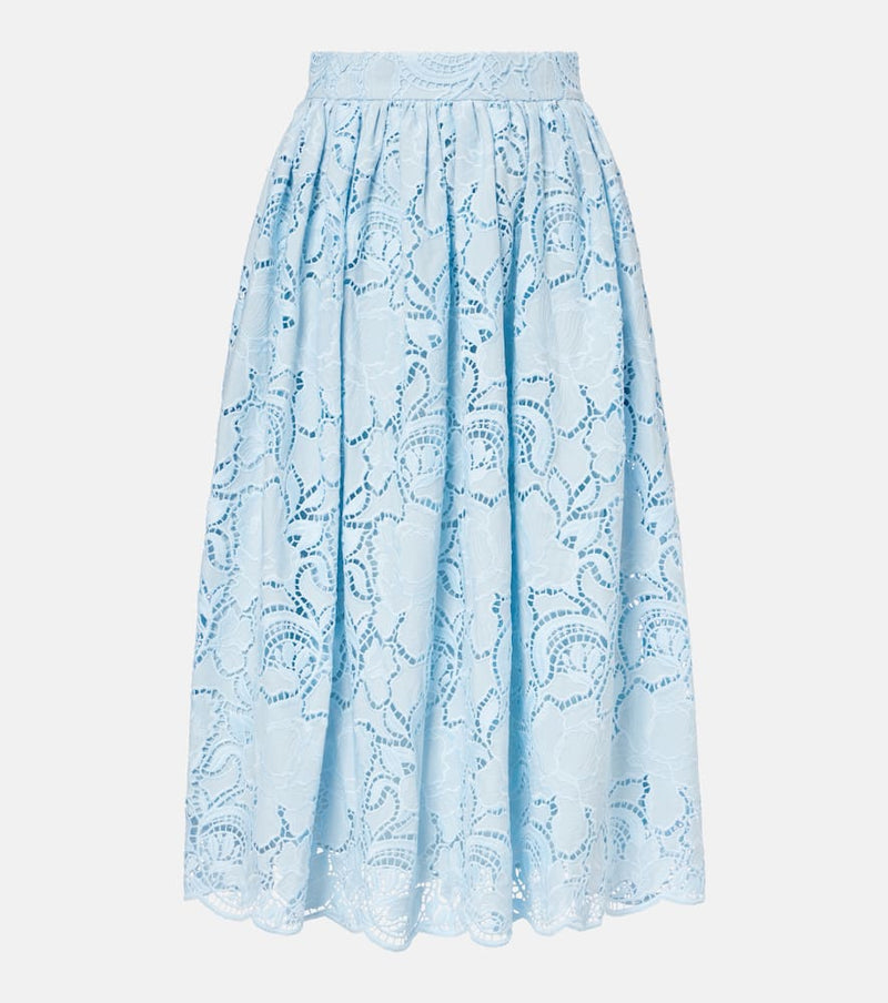 Erdem Laser-cut pleated skirt