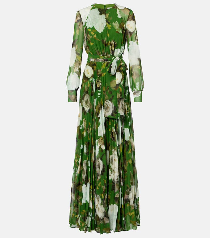 Erdem Belted floral gown