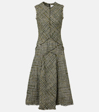 Erdem Draped tweed midi dress