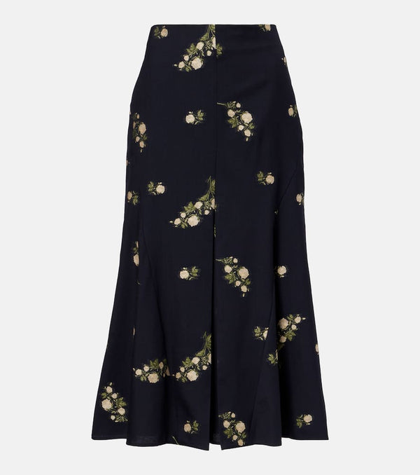 Erdem Floral jacquard midi skirt