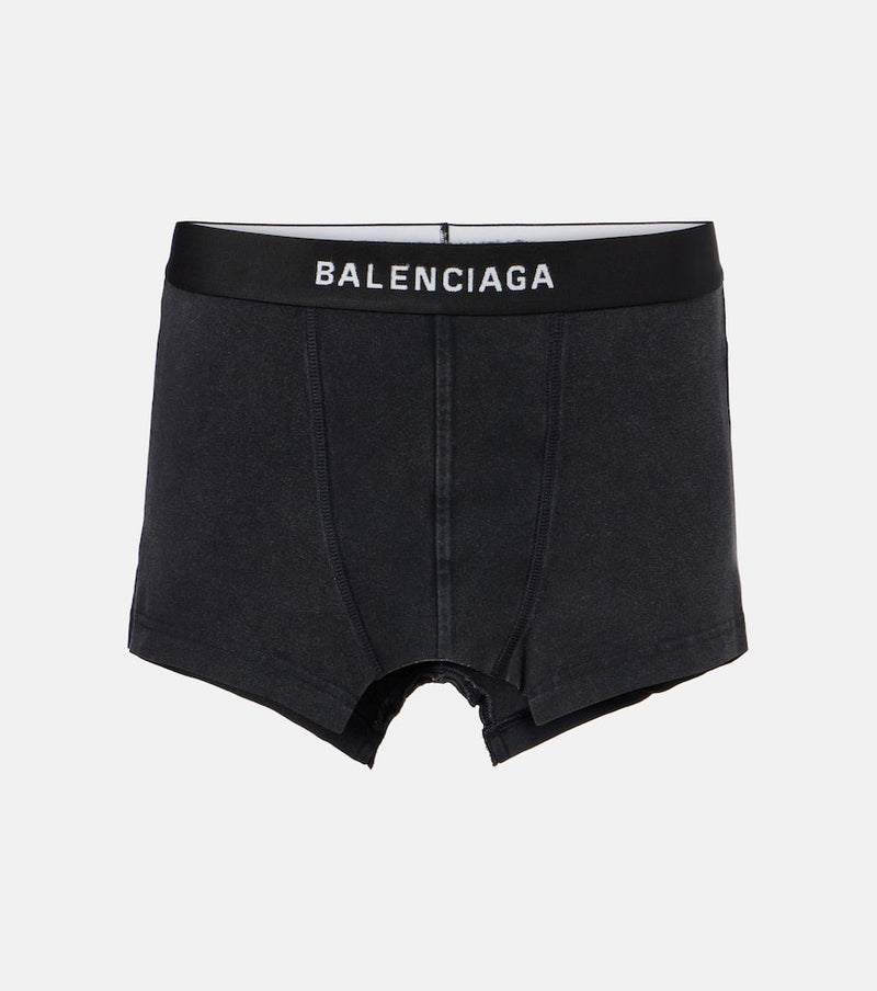 Balenciaga Logo cotton-blend jersey miniskirt