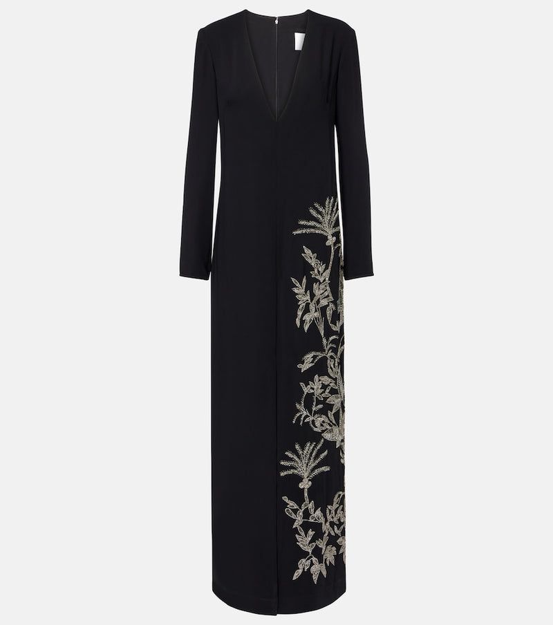Costarellos Vita beaded crepe gown
