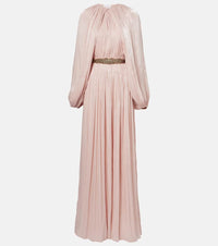 Costarellos Jazmin georgette lame gown