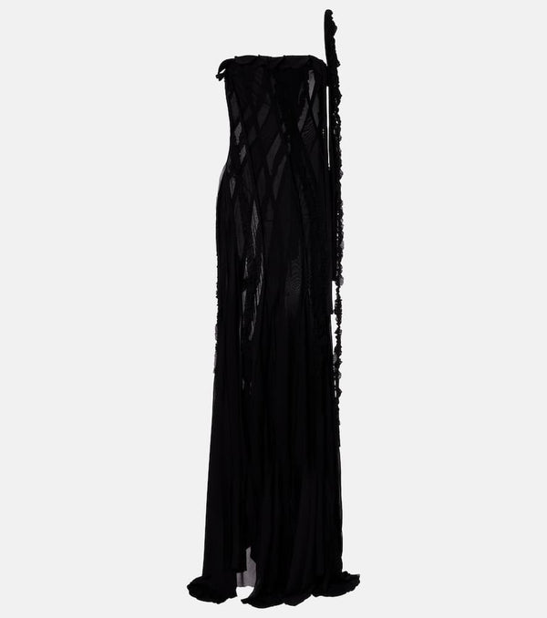 Blumarine Draped one-shoulder gown