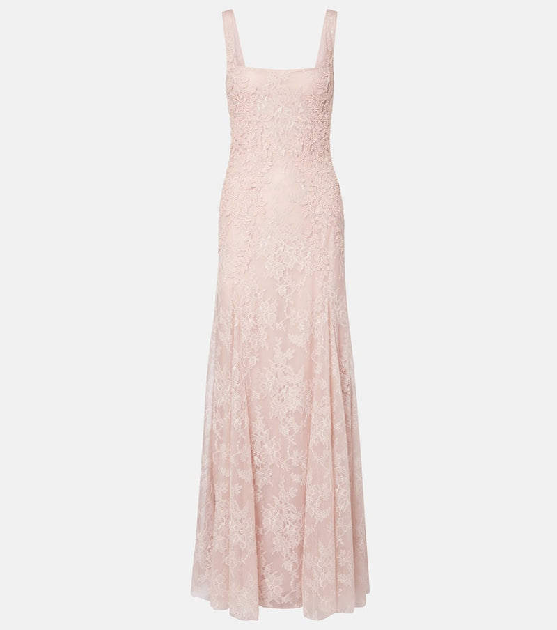 Costarellos Elysia embellished lace gown