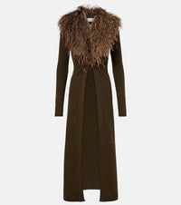 Blumarine Feather-trimmed wool cardigan