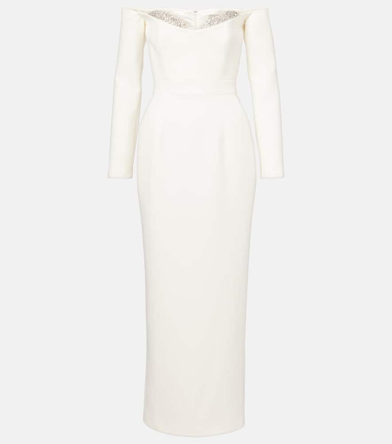 The New Arrivals Ilkyaz Ozel Bridal Farah embellished off-shoulder midi dress
